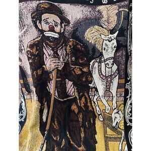 VINTAGE 100 Anniversary Special Edition EMMETT KELLY Afghan 45 x 70 Clown Rodeo